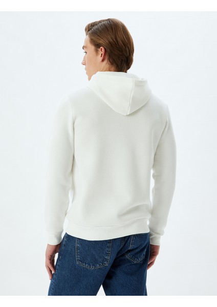 Kapşonlu Sweatshirt Basic Şardonlu Pamuk Karışımlı fırsatları