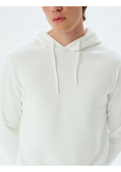 Kapşonlu Sweatshirt Basic Şardonlu Pamuk Karışımlı indirimleri