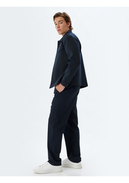 Blazer Ceket Gömlek Yaka Kapaklı Cep Detaylı Çıt Çıt Düğmeli
