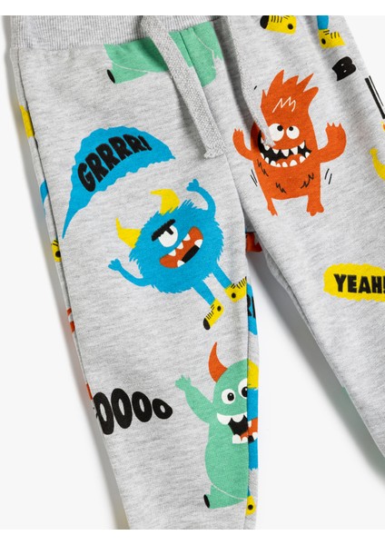 Jogger Eşofman Altı Canavar Baskılı Pamuklu