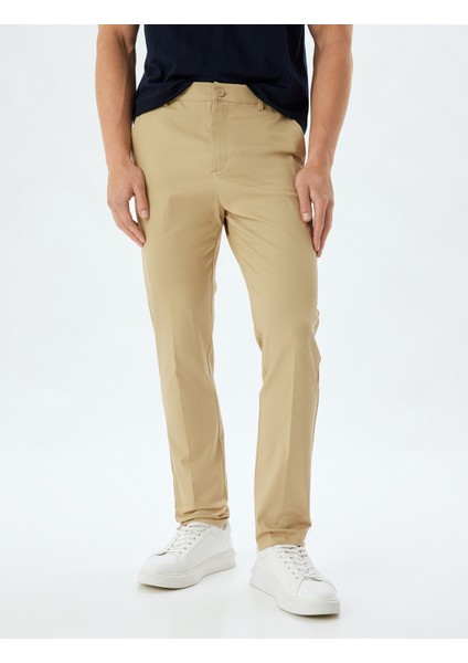 Chino Pantolon Slim Fit Cep Detaylı Pamuklu