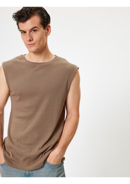 Kolsuz Tişört Basic Bisiklet Yaka Pamuklu