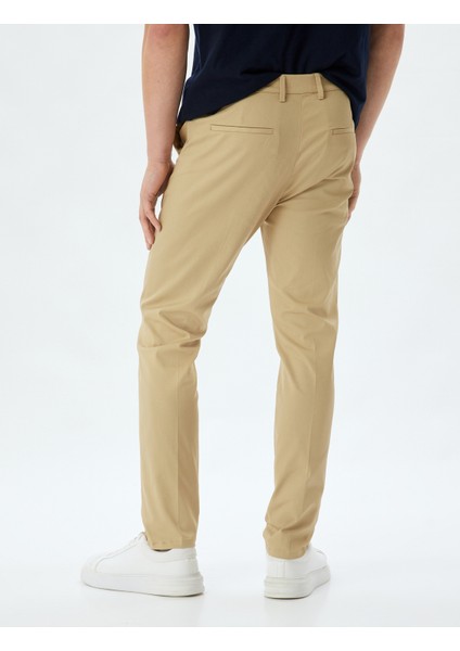 Chino Pantolon Slim Fit Cep Detaylı Pamuklu fırsatları