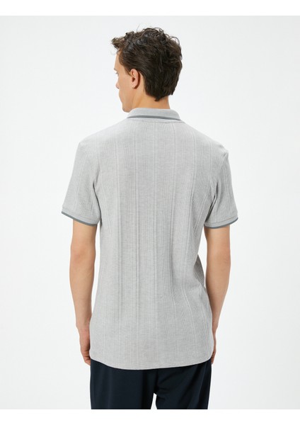 Polo Yaka Tişört Slim Fit Fermuarlı Kısa Kollu fırsatları