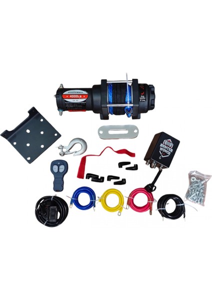 Hunter Vinç 4000 Lb Sentetik Halat Atv 4X4 Offroad Uzaktan Kumandalı 12V