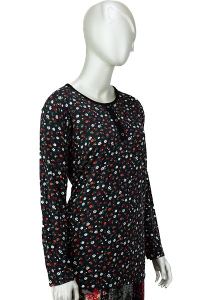 Kadın Anne Bluz Turlu Viskon Penye Kumaş Çiçek Demeti Desenli Likralı Rahat Kesim Tam Kalıp modelleri