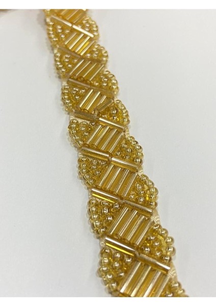 Boncuklu Şerit / Boncuk Işli Şerit / 1 Metre / Gold modelleri