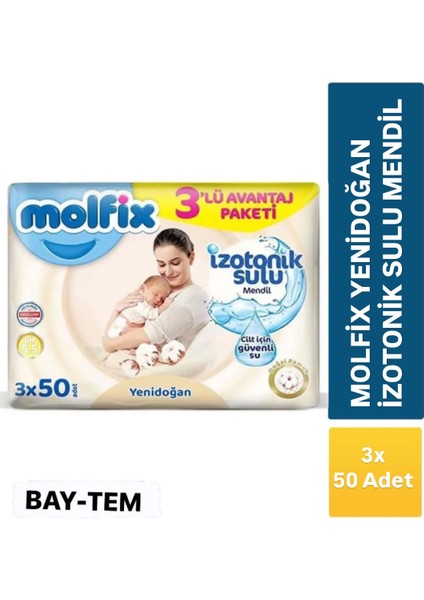 Yenidoğan Izotonik Sulu Islak Mendil 3X50=150 Adet