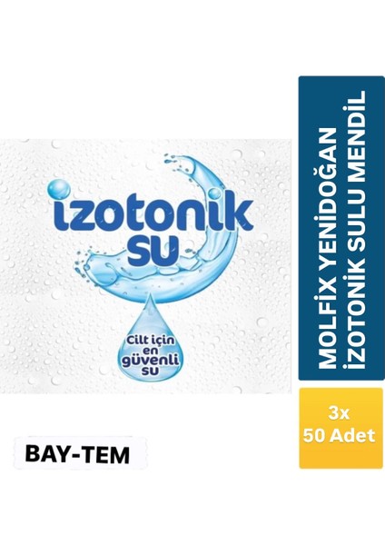 Yenidoğan Izotonik Sulu Islak Mendil 3X50=150 Adet