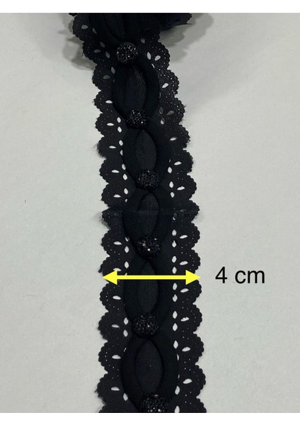Lazer Kesim Plastik Taşlı Dekoratif Şerit/ 4 Mt / Siyah modelleri