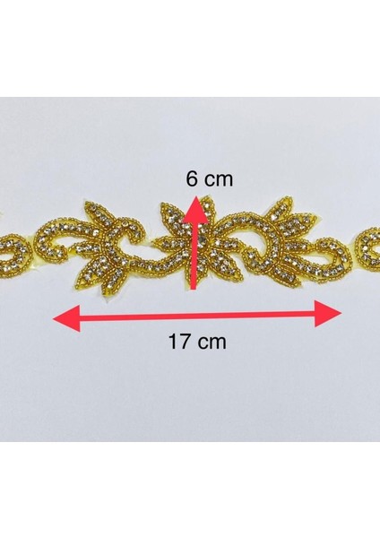 Taşlı Şerit / Gold Taşlı Şerit / 70 Cm ( 4 Motif) modelleri