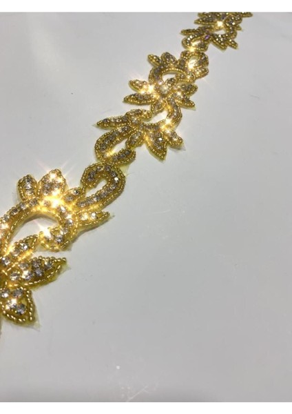 Taşlı Şerit / Gold Taşlı Şerit / 70 Cm ( 4 Motif) fırsatları