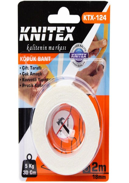 Köpük Bant Çift Taraflı 2mt 18 cm 5 Adet
