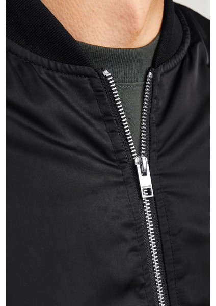 JJOCEAN BOMBER Siyah Erkek Ceket modelleri