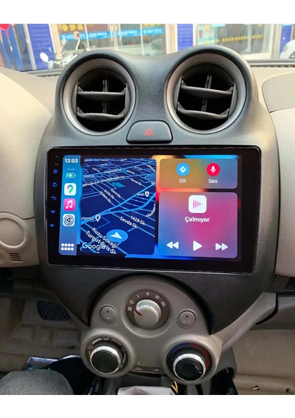 Nissan Micra 2011-2013 Yıl Android Sürüm 13 Kablosuz Carplay Navigasyon Multimedya 9 Inç Ekran 2Gb Ram 32Gb Rom Hafıza