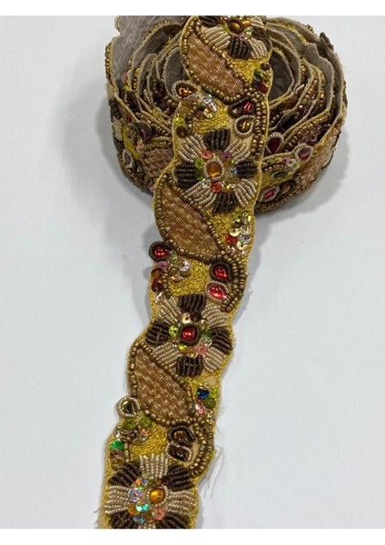 Hint Işi Şerit / Dekoratif Hint Şerit / 1,30 Metre / Haki