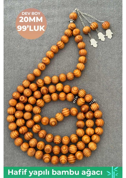 Dev Boy 99'luk 20 mm Dekoratif Amaçlı Bambu Ağacı Tesbih