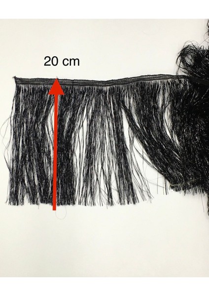 Püskül Saçak Metalik Simli Siyah 20 Cm 1 Metre fırsatları