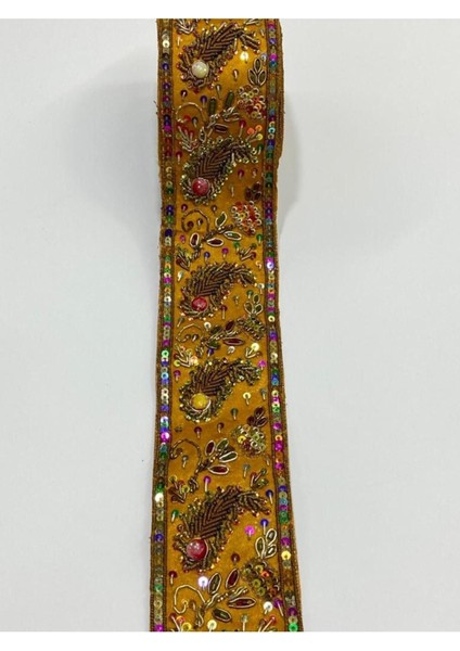 Hint Işi Şerit / Dekoratif Hint Şerit / 1,40 Metre / Hardal