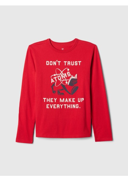 Erkek Çocuk Kırmızı Grafikli T-Shirt