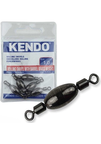 Rollıng Swivel With Barell Brass Weight 5 Adet (Ağırlıklı Fırdöndü) 0,9