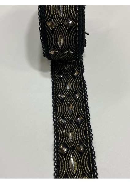 Kadife Gold Sim Işli Bordür/ Taş Işli Bordür /5,50 Mt