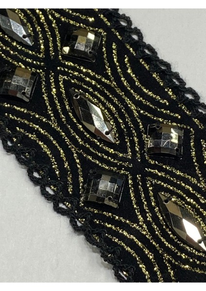 Kadife Gold Sim Işli Bordür/ Taş Işli Bordür /5,50 Mt fiyatları