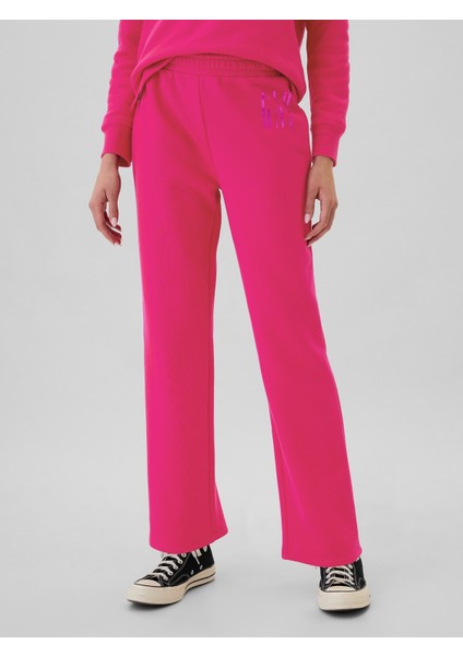 Kadın Pembe Gap Logo Bootcut Pull-On Fleece Eşofman Altı