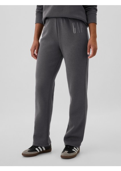 Kadın Gri Gap Logo Bootcut Pull-On Fleece Eşofman Altı modelleri