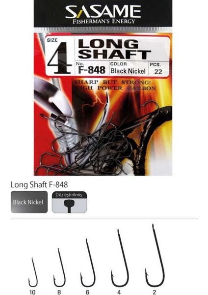Long Shaft F-848 Serisi Olta Iğnesi Standart-4