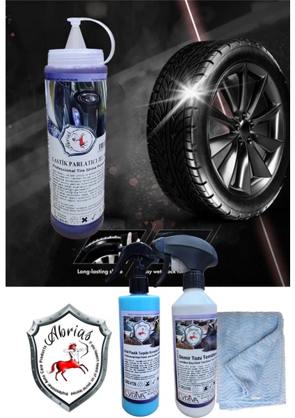 Vinil Plastik Demir Tozu Temizleyici Ve Lastik Parlatıcı Jel Pro Purple Bakım Seti 3Lü + Hediye fiyatları