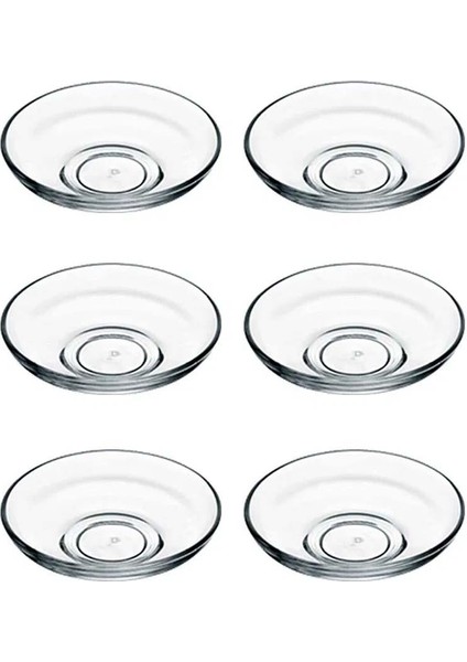 Cam Çay Tabağı Klasik Çay Tabak 6 Adet modelleri