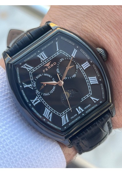 Iç Fonksiyonları Aktif Deri Kordon 3 Atm Suya Dayanıklı Erkek Kol Saati EFM40125-SS fiyatları