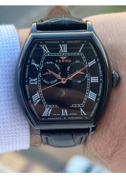 Iç Fonksiyonları Aktif Deri Kordon 3 Atm Suya Dayanıklı Erkek Kol Saati EFM40125-SS fırsatları