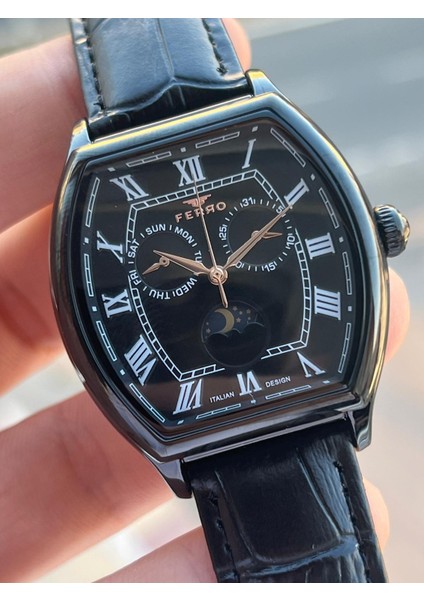Iç Fonksiyonları Aktif Deri Kordon 3 Atm Suya Dayanıklı Erkek Kol Saati EFM40125-SS indirimleri