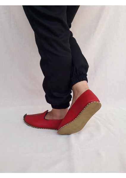 Hakiki Deri Unisex Kırmızı Burunlu Yemeni