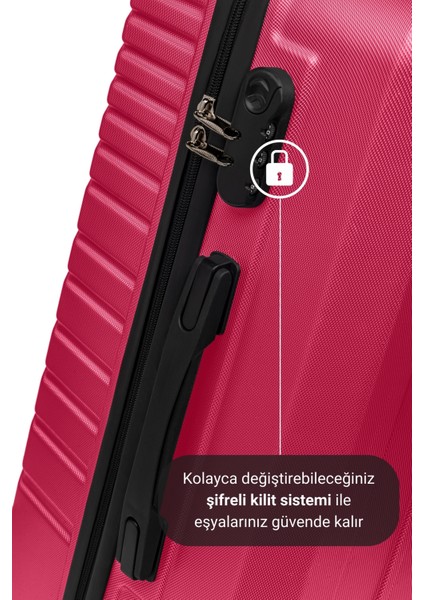 Policarbon Fuşya Pembe 3'lü Valiz Seti 700.10-SET