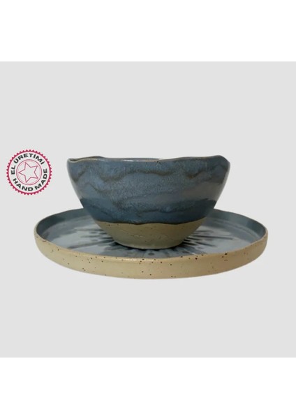 El Yapımı Stonware Tabak ve Kase Ikili Set