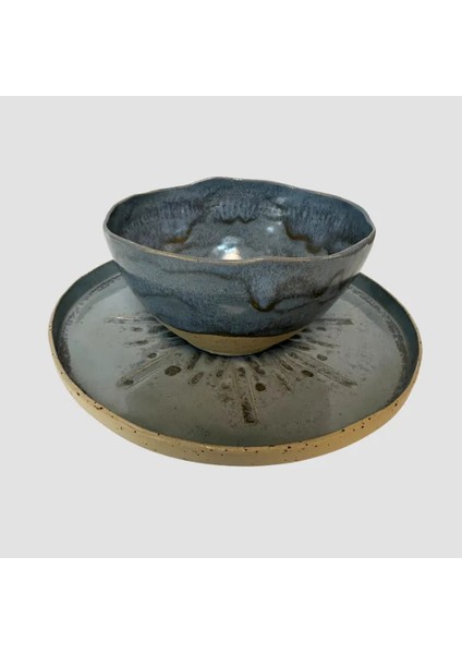 El Yapımı Stonware Tabak ve Kase Ikili Set