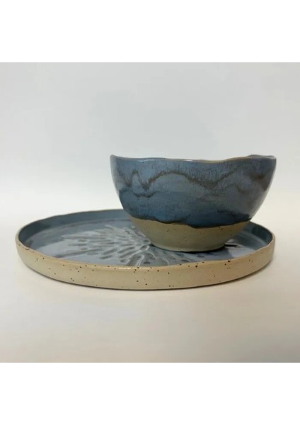 El Yapımı Stonware Tabak ve Kase Ikili Set