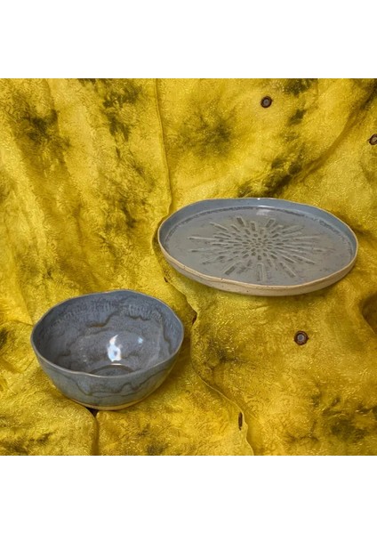 El Yapımı Stonware Tabak ve Kase Ikili Set