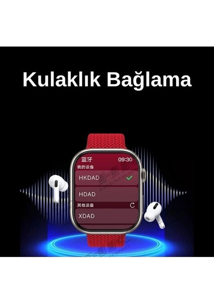 Siyah Hk9 Ultra 2 Max 2 GB Dahili Hafıza/chat Gpt/3d Animasyonlu Gen 4 Amoled Watch Ultra 2 Akıllı