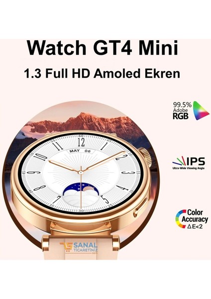 Watch Gt4 Mini Akıllı Saat 400-500 Mah Rose Gold Pembe Bakır 6 Ay 42 mm modelleri