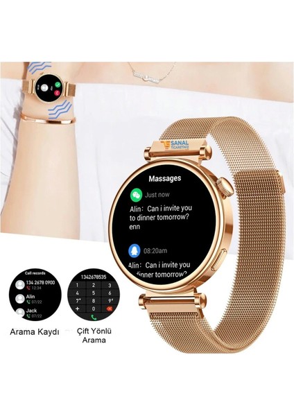 Watch Gt4 Mini Akıllı Saat 400-500 Mah Rose Gold Pembe Bakır 6 Ay 42 mm fırsatları