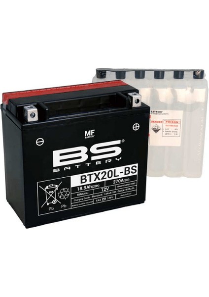 BS Battery Can Am Outlander 800 R Akü Btx20L- 12V 18Ah