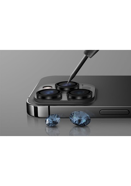 Iphone 16 Pro / Iphone 16 Pro Max Sapphire Lens Koruyucu Optix Prime Serisi Çelik Çerçeve