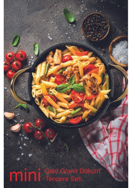 Gold Granit Döküm Güveç Tencere Set 6 Parça 16-18-20 cm E0023 modelleri