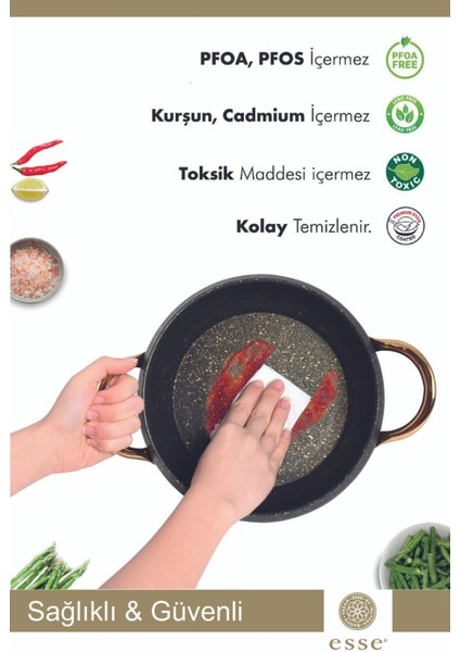 Gold Granit Döküm Güveç Tencere Set 6 Parça 16-18-20 cm E0023 indirimleri