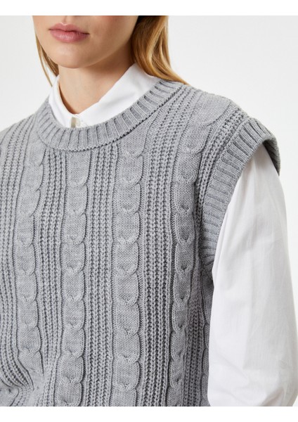 Triko Süveter Kolsuz Örgü Dokulu Bisiklet Yaka indirimleri