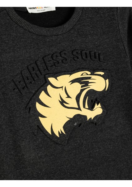 Sweatshirt Uzun Kollu Kaplan Baskılı modelleri